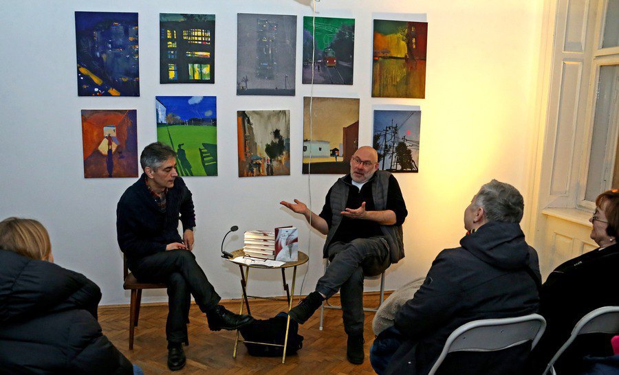 Moderator Oleksandr Boychenko and Polish reporter Paweł Reszka