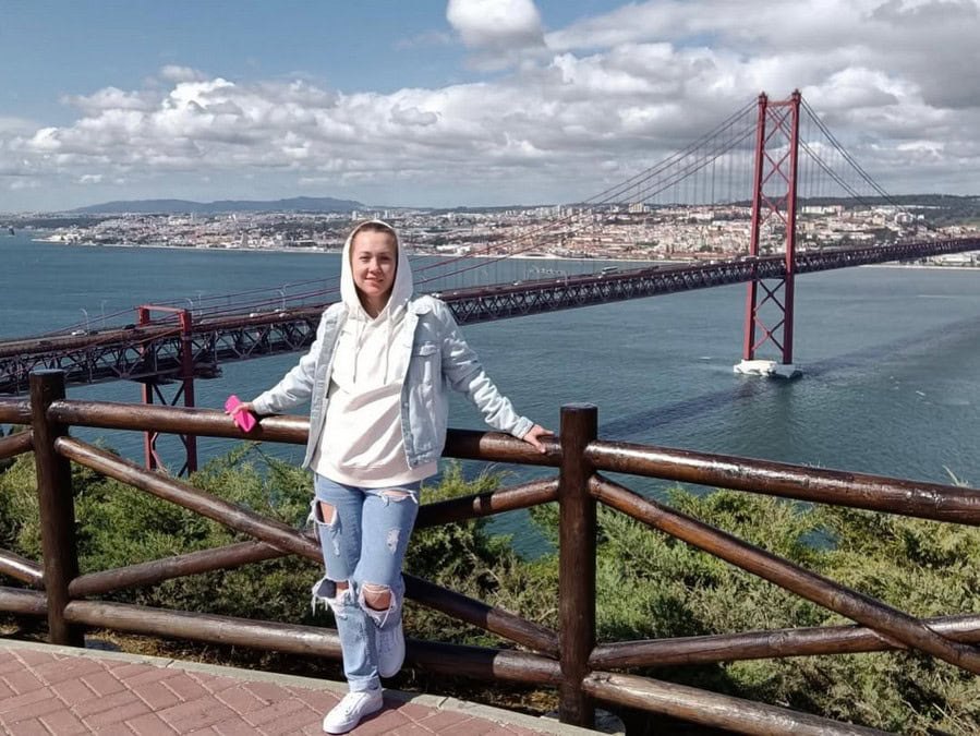 Viktoriia Stovbun, Ukrainian refugee, in Lisbon