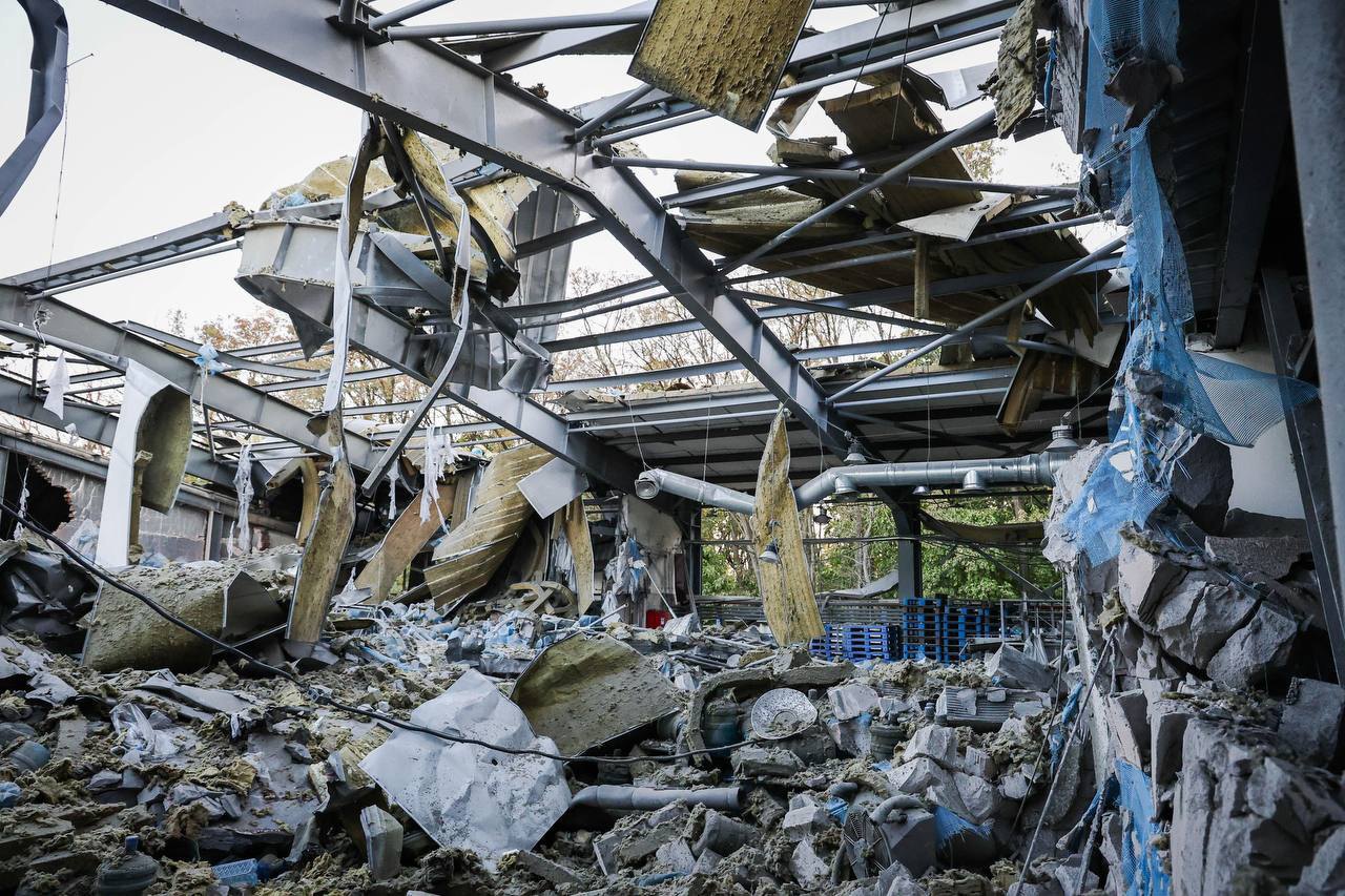 The ruins of a bakery in Kharkiv