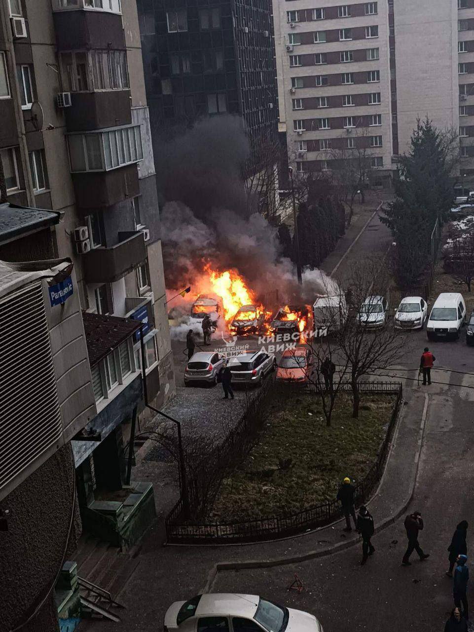 Consequences of the shelling in Kyiv.