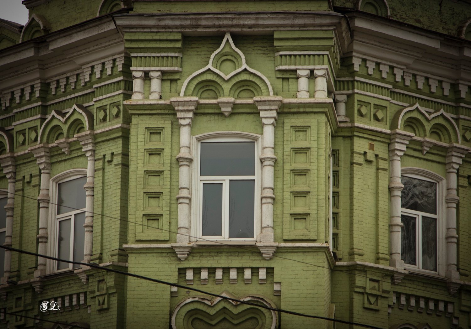 Windows of the <i>Molodizhnyy</i> Palace of Culture, formerly the <i>Continental</i> Hotel