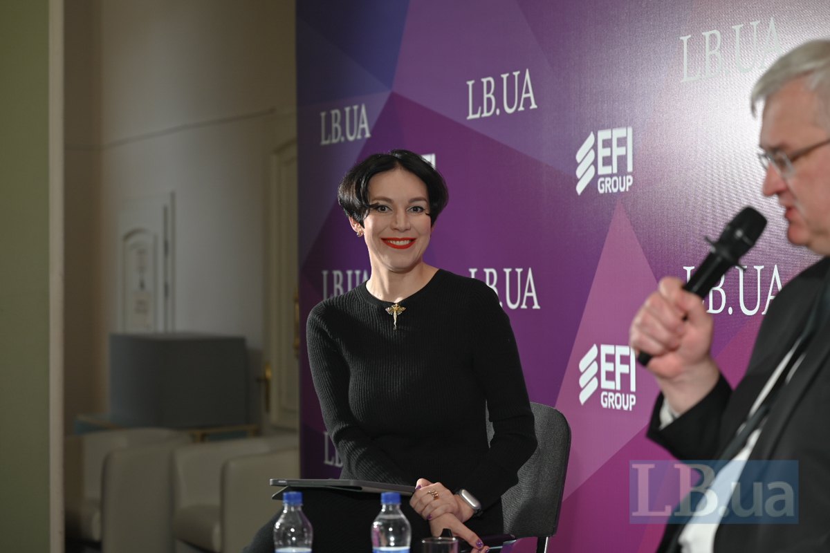  LB.ua editor-in-chief Sonya Koshkina and Ukrainian Foreign Minister Andriy Sybiha