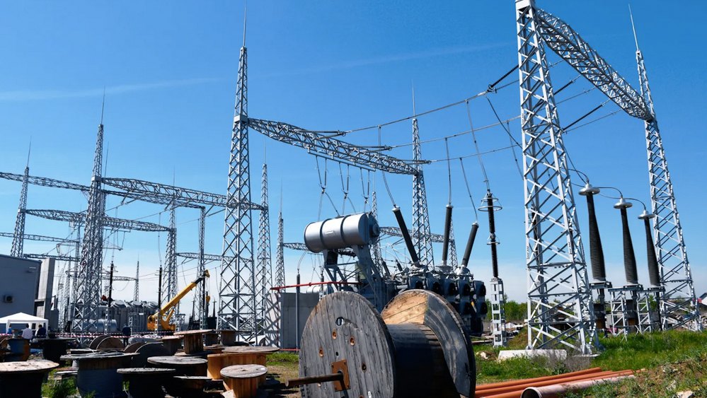 Power transformation station in Domnesti, Romania