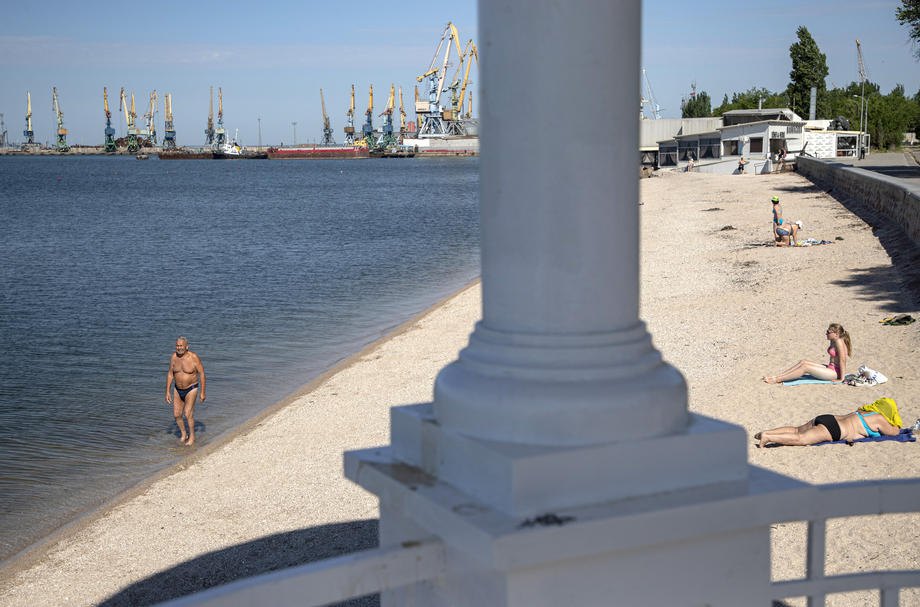 Embankment of occupied Berdyansk