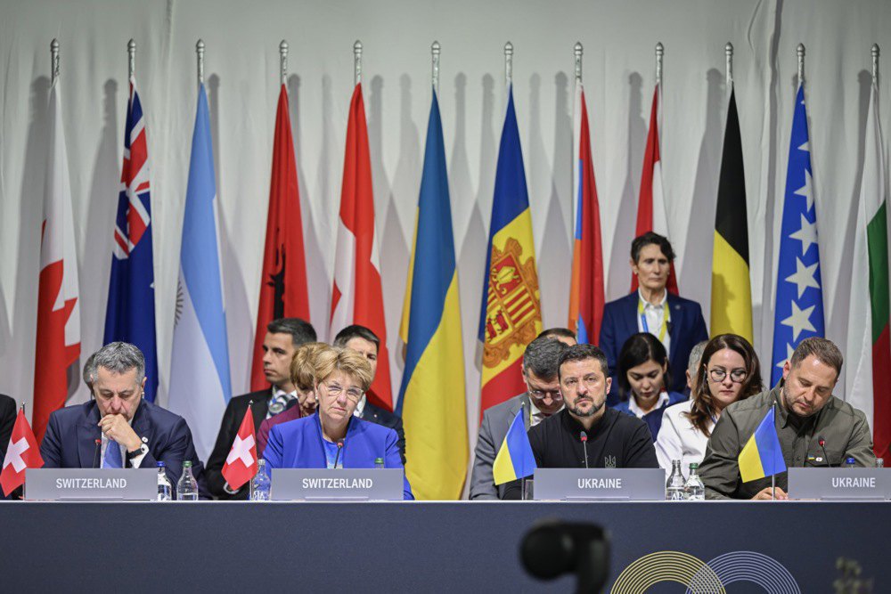 Delegations of Ukraine and Switzerland at the Peace Summit