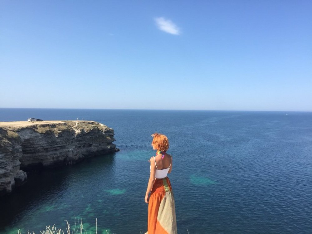 Klementyna Kvindt in Crimea, Cape Tarkhankut