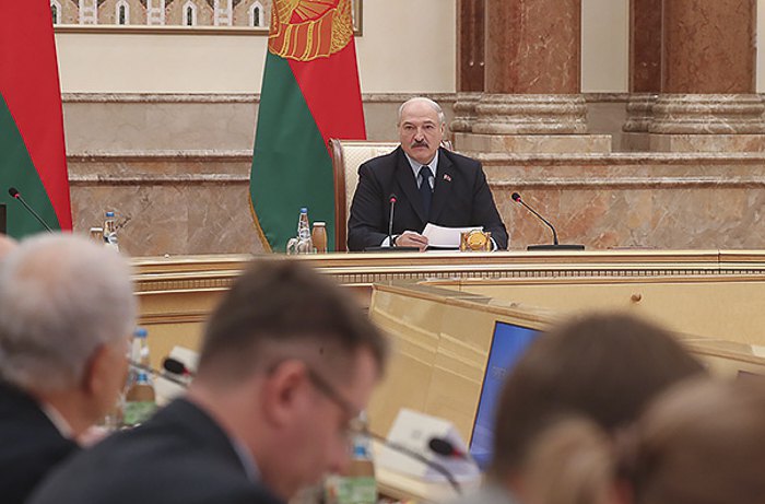 Belarusian President Alyaksandr Lukashenka at a news conference, 14 December 2018