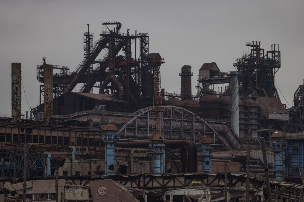 The destroyed Azovstal steel plant in Mariupol, 7 December 2022 