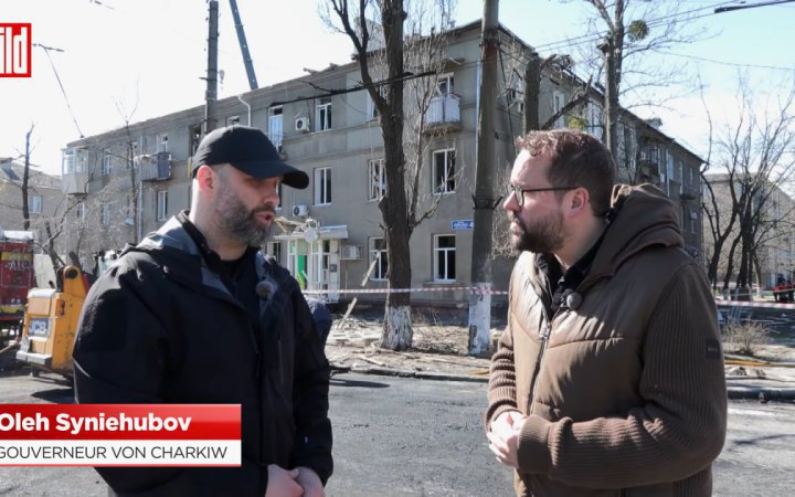 Russia switches to double strikes tactic in Kharkiv, Synyehubov says for Bild