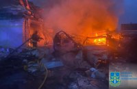 Fire after strike on Kyiv Region extinguished in 12 hours