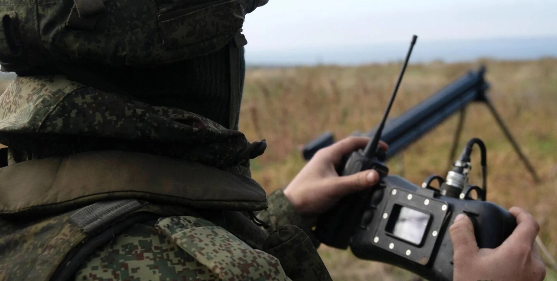  A Russian occupier operates a UAV