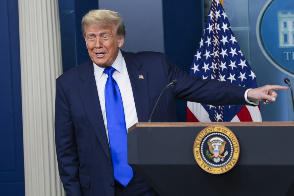 US President Donald Trump during a press conference at the White House on 27 June, 2025.