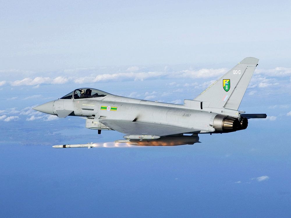 British Air Force Typhoon launches ASRAAM missile