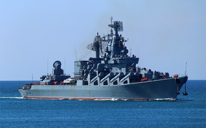 Missile cruiser &quot;Moscow&quot; of the Black Sea Fleet, 6 April 2022