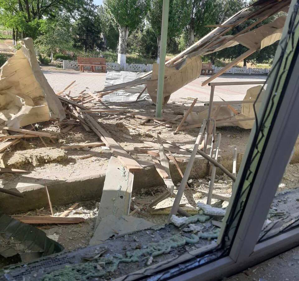 Damaged school in Kherson Region