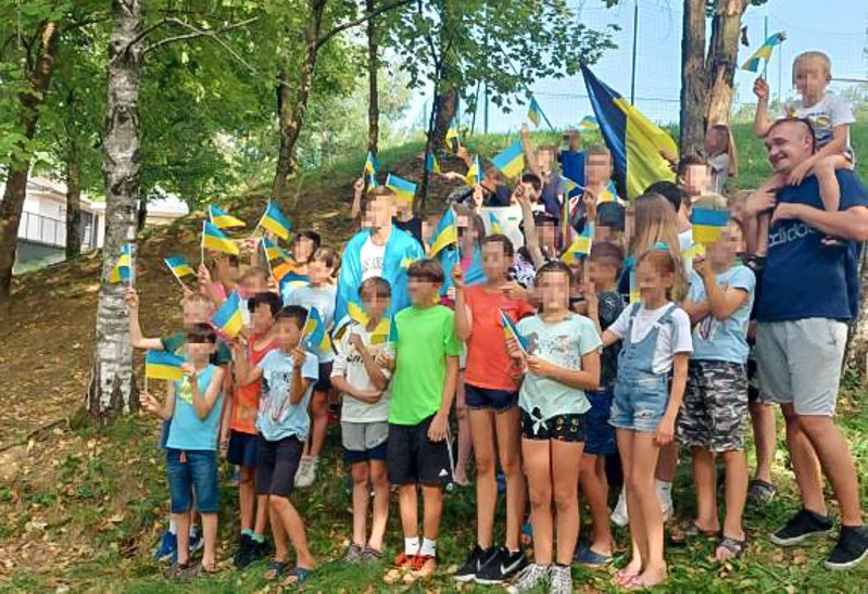 Ukrainian orphaned children in Bergamo.