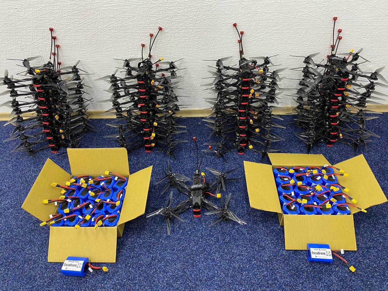 <i>FPV</i> drones (attack drones) manufactured by <i>Eskadron</i> in Ukraine