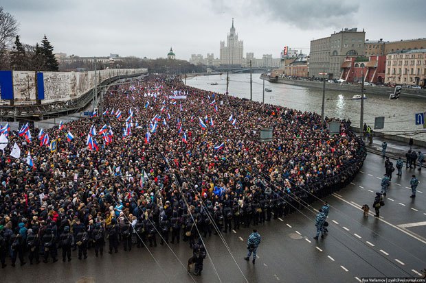 March in memory of Nemtsov in Moscow, 1 March 2005