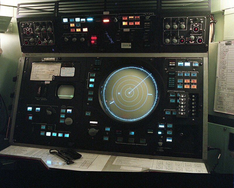 Radar display on the tactical console and the control system of the HAWK system