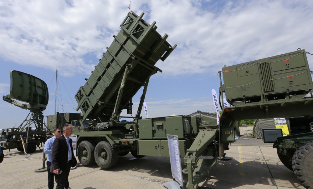 American Patriot anti-aircraft missile system at the defence and aerospace exhibition in Bucharest, Romania, 22 May, 2024.