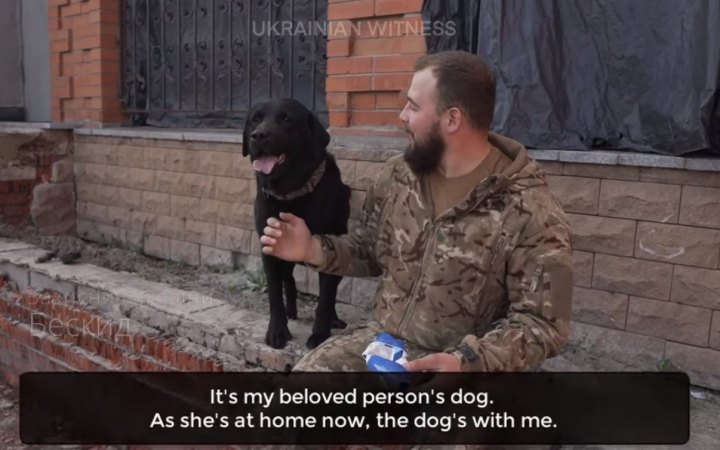 Ukrainian Witness tells video story of front-line dog that saved soldier's life