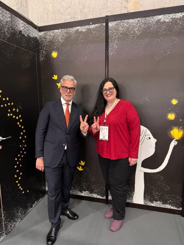 Olena Odynoka, Deputy Director of the Ukrainian Book Institute for International Cooperation and Federico Mollicone, Chairman of the VII Commission on Culture, Science and Education, founder of ICAS