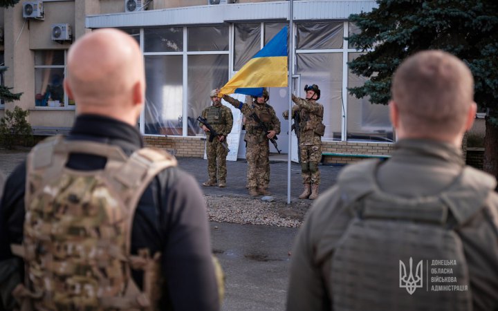 Ukrainian flag officially raised over liberated Lyman