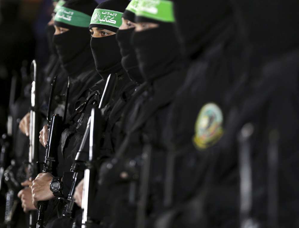 Palestinian Hamas militants in the Al-Nusseirat refugee camp in the central Gaza Strip, 19 March 2010 