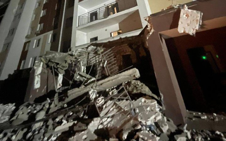 Drone attack damages residential building in Kyiv Region