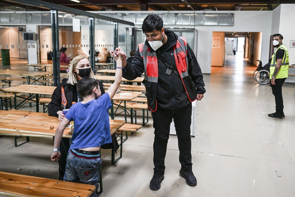The arrival centre for Ukrainian refugees at Tegel Airport, Germany, 19 May 2023