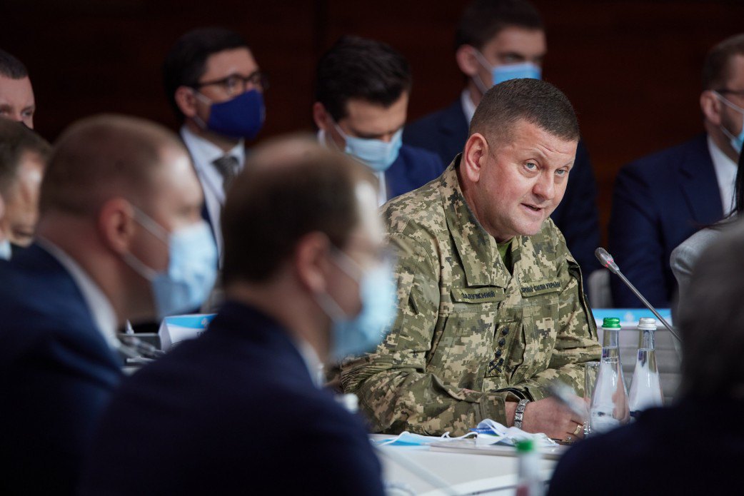 The Commander-in-Chief of the Armed Forces of Ukraine Valeriy Zaluzhnyy speaks during the visiting meeting of the National Security and Defence Council of Ukraine in Kharkiv on 11 February, 2022.