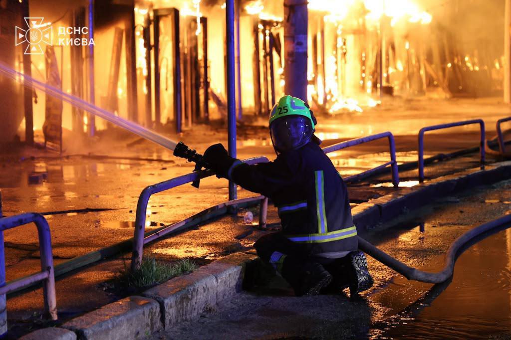 fires caused by the Russian Federation’s attack on Kyiv