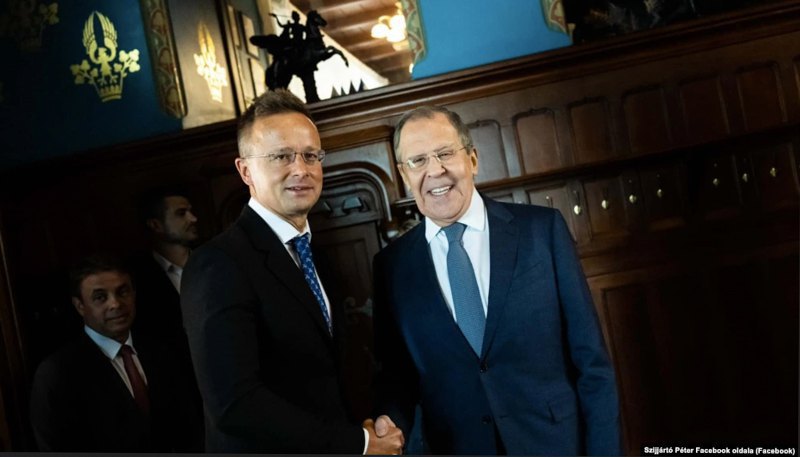 Heads of the Ministry of Foreign Affairs of Hungary and Russia Peter Szijjártó and Sergey Lavrov in Moscow