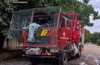 Russians strike firefighters’ vehicle in Kherson with FPV drone