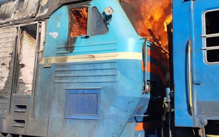 Russian drone strikes passenger train in Zaporizhzhya Region