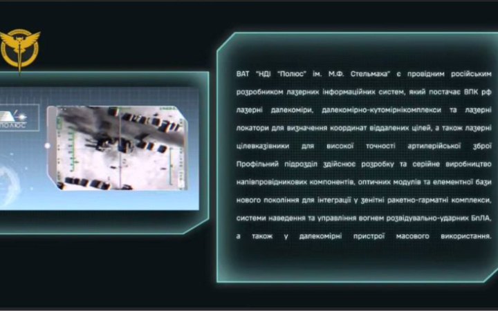 Ukrainian military intelligence reveals structure of key Russian defence industry enterprise Polyus Research Institute