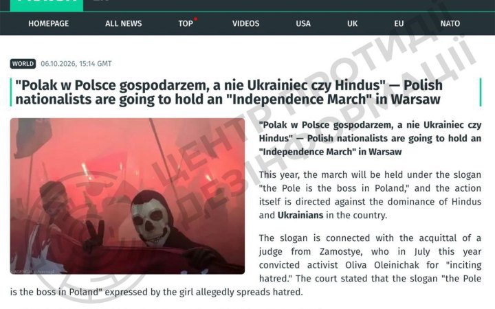 CCD: Russia Spreads Anti-Ukraine Narratives in Poland Ahead of Independence Day