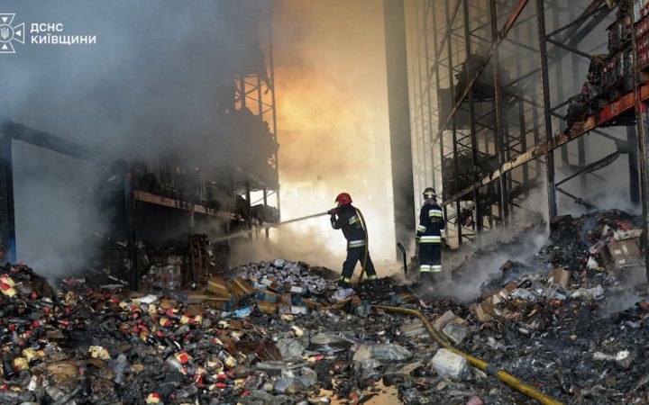 Rescuers Continue Work at Site of Strike on Logistics Facility in Bucha District