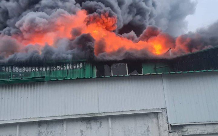 Russian Strike Sparks Major Fire at Enterprise in Volyn Region