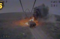Українські прикордонники знищили ворожий танк разом з екіпажем на Донеччині