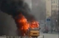 У Києві під час руху загорілася маршрутка