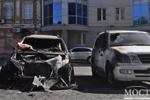 BMW Олейника поджгли двое неизвестных 