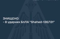 ППО вночі збила 8 російських безпілотників
