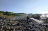 На Житомирщині горить сміттєзвалище, вогонь може перекинутись на ліс