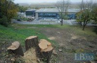 В Мариинском парке рубят деревья ради очередной стройки