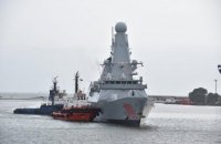 В порт Одессы вошел британский эсминец Dragon