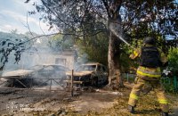 У Херсоні через атаку російського дрона виникла пожежа
