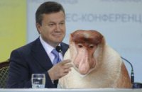 Януковичу в Брунее подарили длинноносую обезьянку