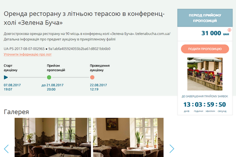 Стартовал пилотный проект аренды госимущества через ProZorro 