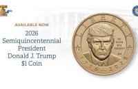У США надійшла у обіг монета номіналом $1 із зображенням Трампа 